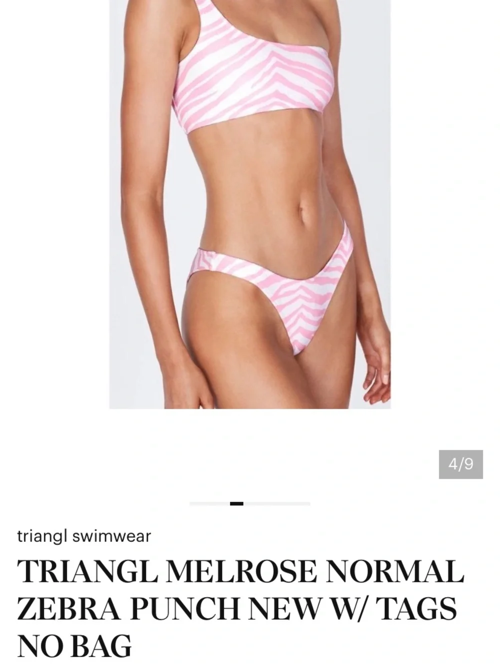 Triangl Swimwear Pink & White Striped Bikini Bottom